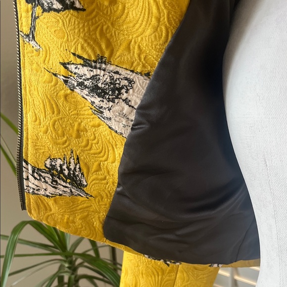 Vintage-Inspired Yellow Moto Jacket by Darling - Unique Fauna Print - Picture 8 of 10